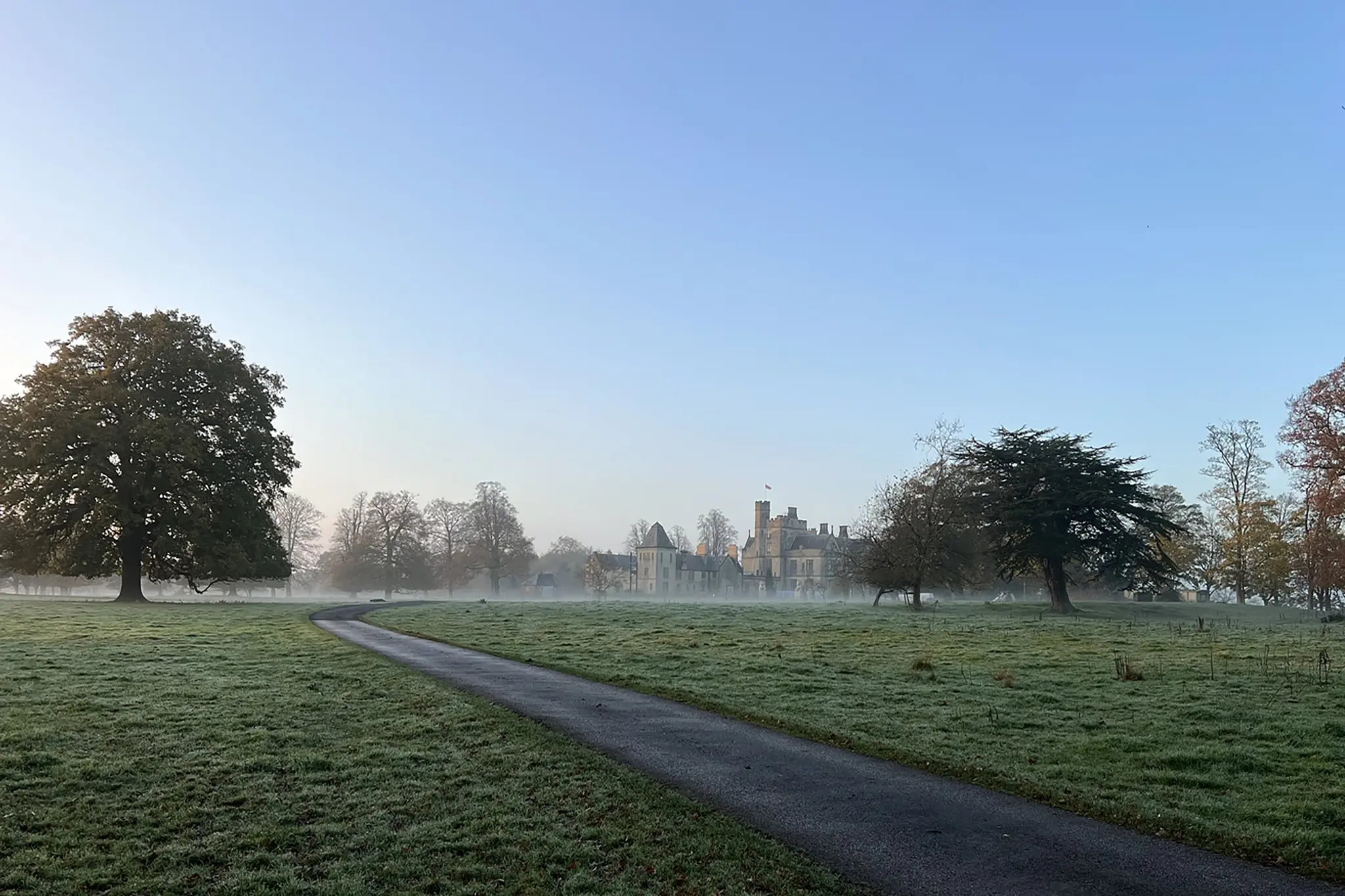 A misty morning approach to Moreby Hall